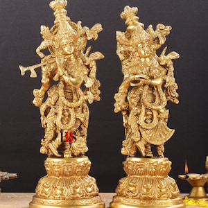 Radha Krishna Brass Statue, Brass Radha Krishna Statue, Lord Radha Krishna, Large Radha Krishna, Gift Item, Radha Krishna Idol, Home Decor
