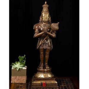 Hanuman Brass Statue With Multicolor Finish, Large Hanuman Ji Statue, Lord Hanuman Idol in Brass, Brass Hanuman God Idol, Gift, Home Decor