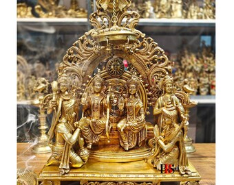 Ram Darbar Brass Statue, Brass RamDarbar Statue, Lord Ram Darbar Brass Statue, Shri RamDarbar Statue, Ram Darbar Idol, Gift Item, Home Decor