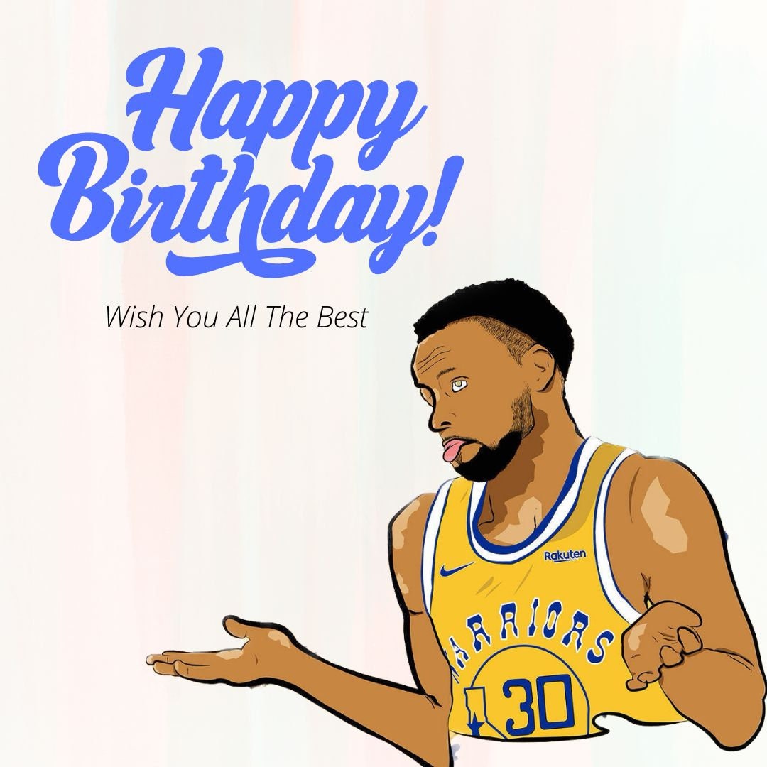 Steph Curry Printable Happy Birthday Card Etsy