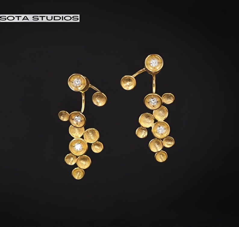 Limited Edition Starry Grapevine gouden oorbellen Elegante kroonluchter Cascade bruidsoorjassen Allergievrij goud Vermeil afbeelding 4