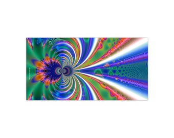 Psychedelic Fractal Burst bumper sticker | Colorful abstract decal