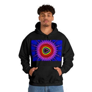 Fractal Art Unisex Hoodie: Psychedelic Rave Sweatshirt