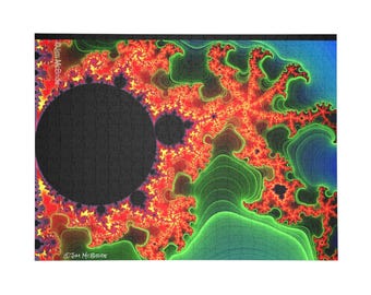 Rompecabezas de arte fractal de Mandelbrot de 1000 piezas / Rompecabezas de arte matemático colorido