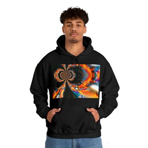 Fractal Art Hoodie: Unisex Psychedelic Rave Sweatshirt