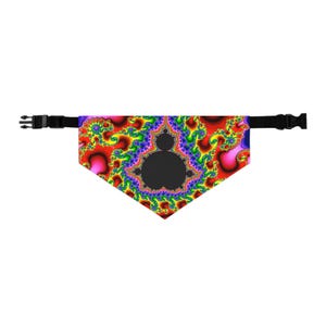 Trippy Pet Bandana Collar, Fractal dog bandana collar, Dog clothing, Psychedelic dog collar, colorful pet bandana, pretty dog bandana, dmt