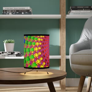 Lampshade, Psychedelic Fractal Print, Fun & Vibrant Light Projection, Mandala Design, Meditation Lamp, Beautiful Home Decor, Gift for Art
