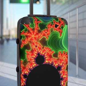 Fractal mandala-koffer, kleurrijke psychedelische bagage met tijdloos mooie custom-kunstwerkpatronen