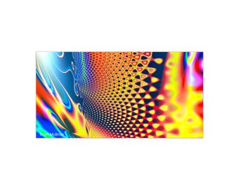 Psychedelic Fractal Pattern Bumper Sticker | Rainbow Trippy Decal