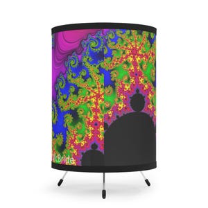 Lampshade, Psychedelic Fractal Print, Fun & Vibrant Light Projection, Mandala Design, Meditation Lamp, Beautiful Home Decor, Gift for Art