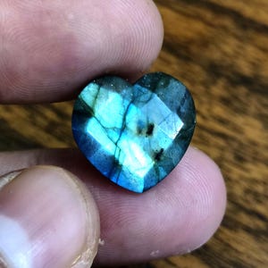 AAA Labradorite Heart Shape Briolettes and pendant Making Stunning Heart Shape Labradorite Faceted Heart Shape Blue Heart Beads 15 MM