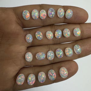8x6mm Opal, Lab create opal, white opal, multi-fire opal, welo opal, red fire opal, oval opal, oval cabochon, for jewelry making, blue opal