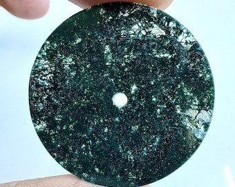 Green Moss Agate Watch Dial - 31.5 mm Round Gemstone, May Birthstone