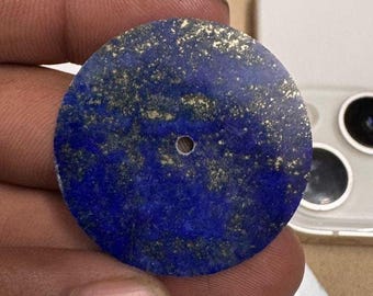 Watch Dial, natural Blue Lapis lazuli, 31.5 mm Round, Gemstones Round Flat Disc Shape Flat Cabochons For Making Watch Dial, weight: 19 carat