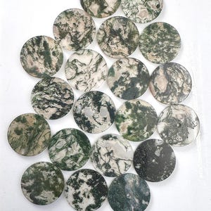 Natürliches Moosachat Zifferblatt (1 mm dick) Green Garden Edelstein