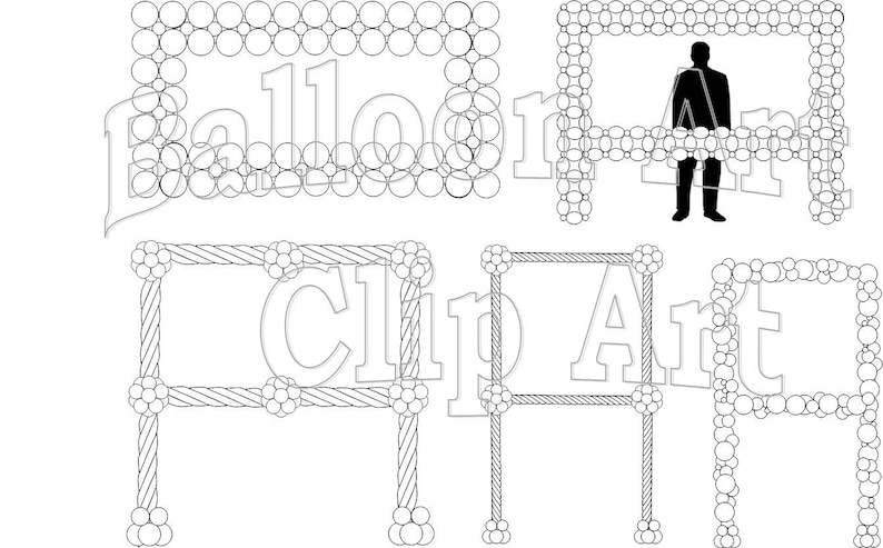 Balloon Photo Frame Clipart .pdf and .pub File Formats - Etsy