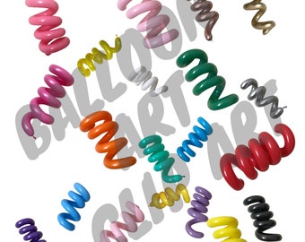 Balloon Curls, curlies, corkscrews for Publisher, Powerpoint, and Canva