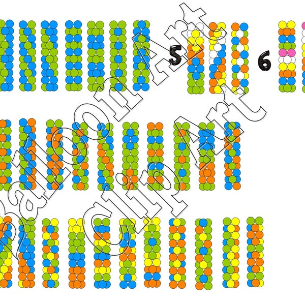 Clip art of garland Columns Color Schemed in 2, 3, and 4 color patterns