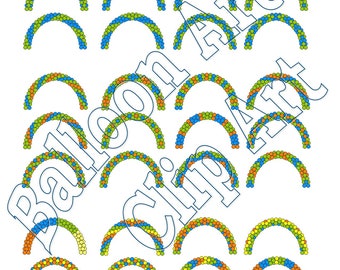 Clip art of garland arches Color Schemed in 2, 3, and 4 color patterns. Publisher and PDF only.
