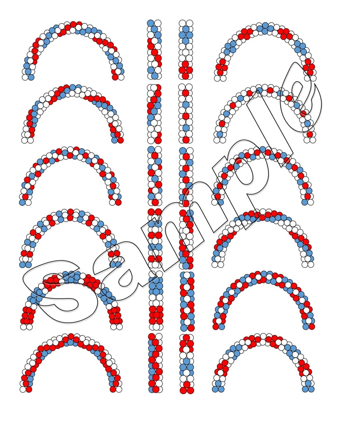 Balloon Arch and Columns Patterns - three colors