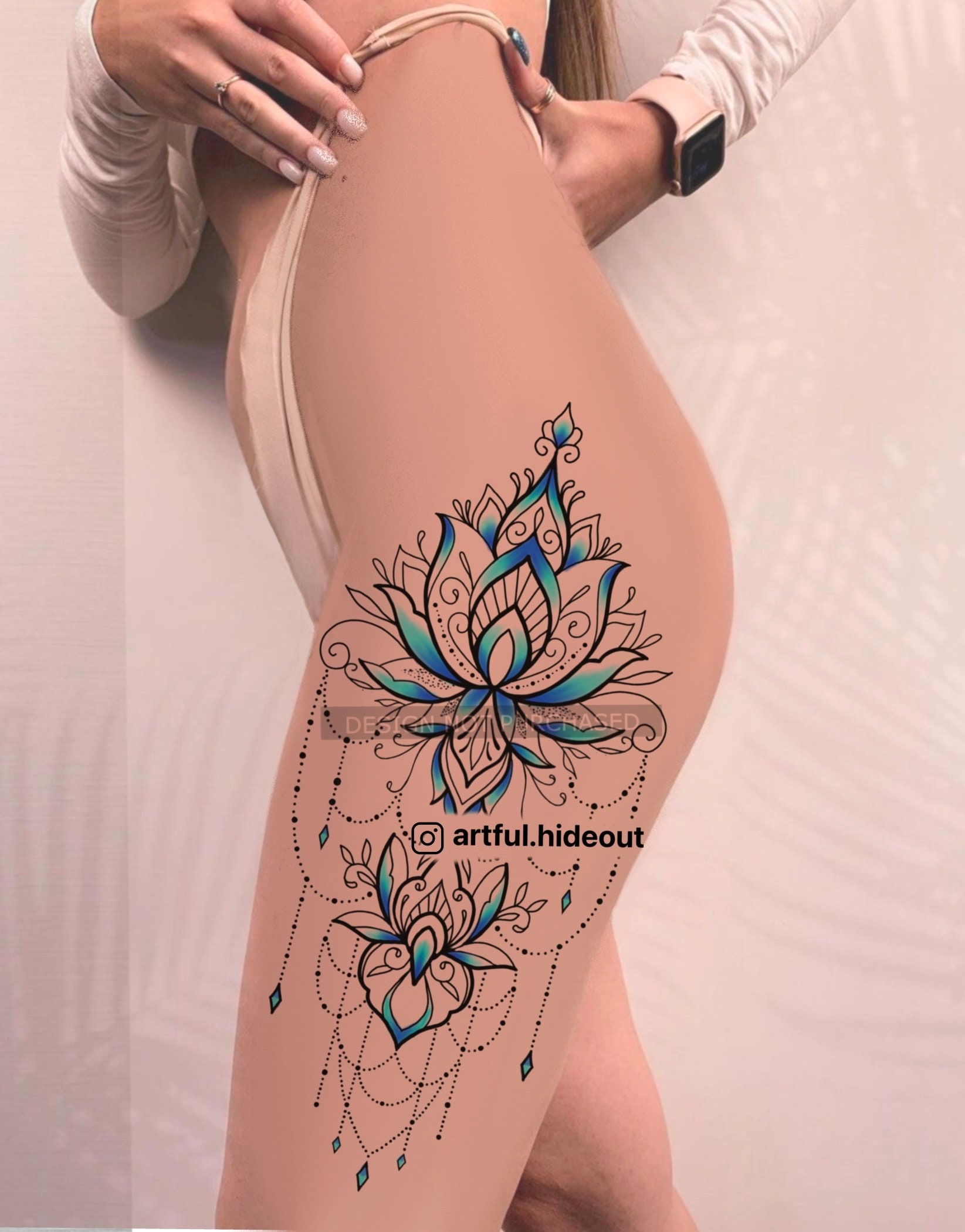 Back Thigh Mandala Tattoo Ideas