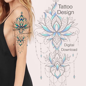 Mandala Tattoo Design for Woman on Back Shoulder Hip Forearm Calf | Custom Tattoo Design | Tattoo Flash PNG