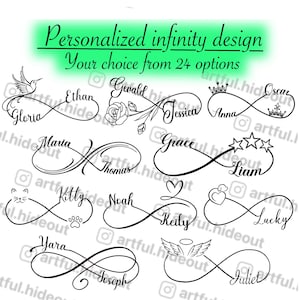 simbolo infinito design personalizzato / design tatuaggio personalizzato / download immediato PNG SVG / design tatuaggio infinito / infinito memorabile