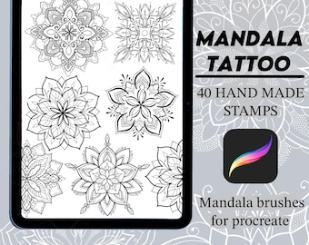 Procreate Mandala Pinsel | Procreate Stempel | Tattoo Blitz | Procreate Blitz | Procreate Tattoo | Tattoo Schablone | Procreate Bundle