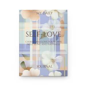 Carnet personnalisé à couverture rigide et motif floral pastel mat pour les amateurs de livres avec une finition mate élégante, une reliure papier cartonné avec 150 pages lignées