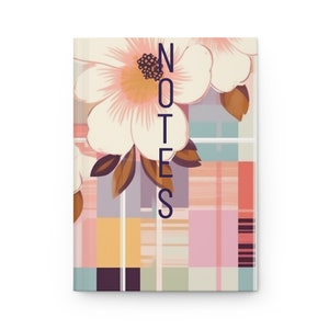 Carnet personnalisé avec motif pastel mat, couverture rigide, pour les amateurs de livres, finition mate élégante, reliure papier cartonné de 150 pages lignées