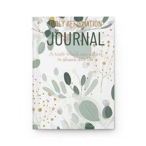 JOURNAL PERSONNALISÉ à couverture rigide de plantes EUCALYPTUS pour les amateurs de lecture avec une finition mate élégante, reliure papier cartonné avec 150 pages lignées