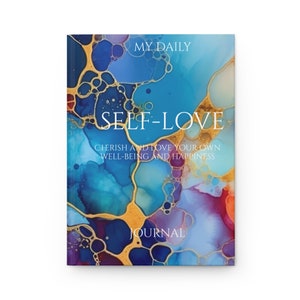 JOURNAL PERSONNALISÉ Amour bleu encre à alcool à couverture rigide pour amateurs de lecture avec finition mate, reliure papier cartonné avec pages lignées