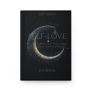 Crescent Moon Hardcover Matte JOURNAL, NOTEBOOK, Lined Writing Journal, Gift Ideas, GIFT for Her