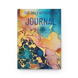 Encre à alcool personnalisée avec affirmation en marbre doré mat pour les amateurs de lecture avec finition mate, reliure papier cartonné avec pages lignées
