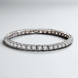 925 Sterling Silver Tennis Bracelet for Women or Men, Iced Out Cubic Zircon Bracelet , Luxury Bling Gift Jewelry, Trendy Engagement Chain