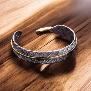 Navajo 925 Silver Feather Bangle ｜ ナバホフェザーバングル