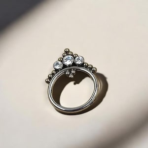 Titanium Unisex Hammered Goth Septum Ring, Titanium Nose Ring, Zircon Septum Piercing Cartilage Titanium, Daith Hoop, Helix Hoop Hinged