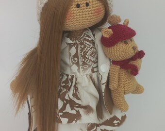 Handmade interior dolls, Knit Doll, Crochet Doll, Personalized