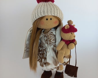 Handmade interior dolls, Knit Doll, Crochet Doll, Personalized