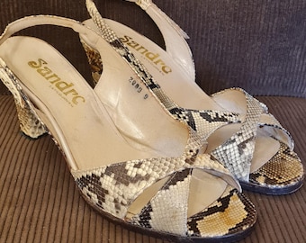 Sandalias de tacón vintage Sandro de piel de serpiente