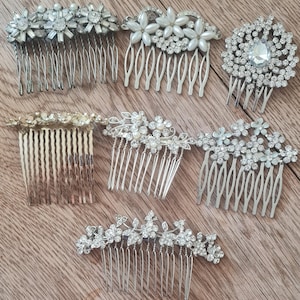 7 x Vintage style  hair slides  hair combs with sparkle diamonte rhinestone details prom bridal