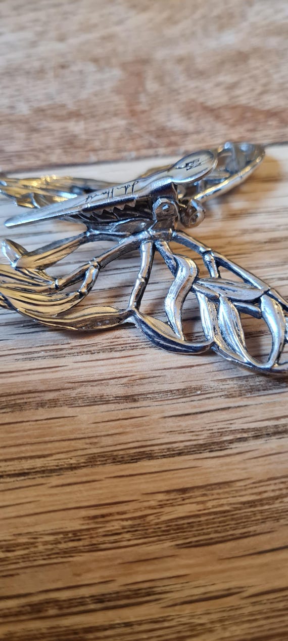 Vintage 1990s John Hardy Silver Butterfly Hair Scarf Clip - Etsy display picture 3