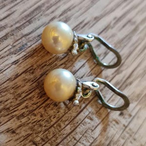 Vintage Faux Pearl Clip on Stud earrings