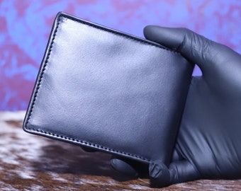 Handmade Leather Trifold Wallet: Slim RFID Bifold for Men