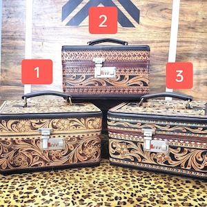 Large Jewelry Box, Jewelry Case, Leather Jewelry Box, Punchy, Tooled Leather Box, Western Jewelry Box, Western Travel
