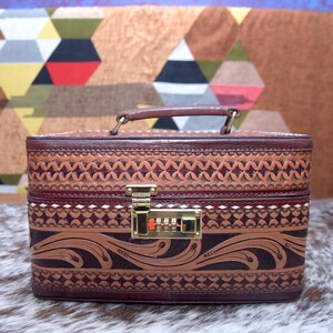Western Travel Jewelry Case, Western Jewelry Box, Leather Jewelry Case, Western Storage, Western Decor, Womens Tooled Leather Jewelry Case