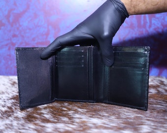 Handmade Leather Trifold Wallet: Slim RFID Blocking Design