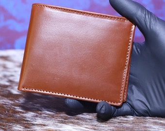 Personalized Leather Trifold Wallet: Handmade Slim RFID Wallet