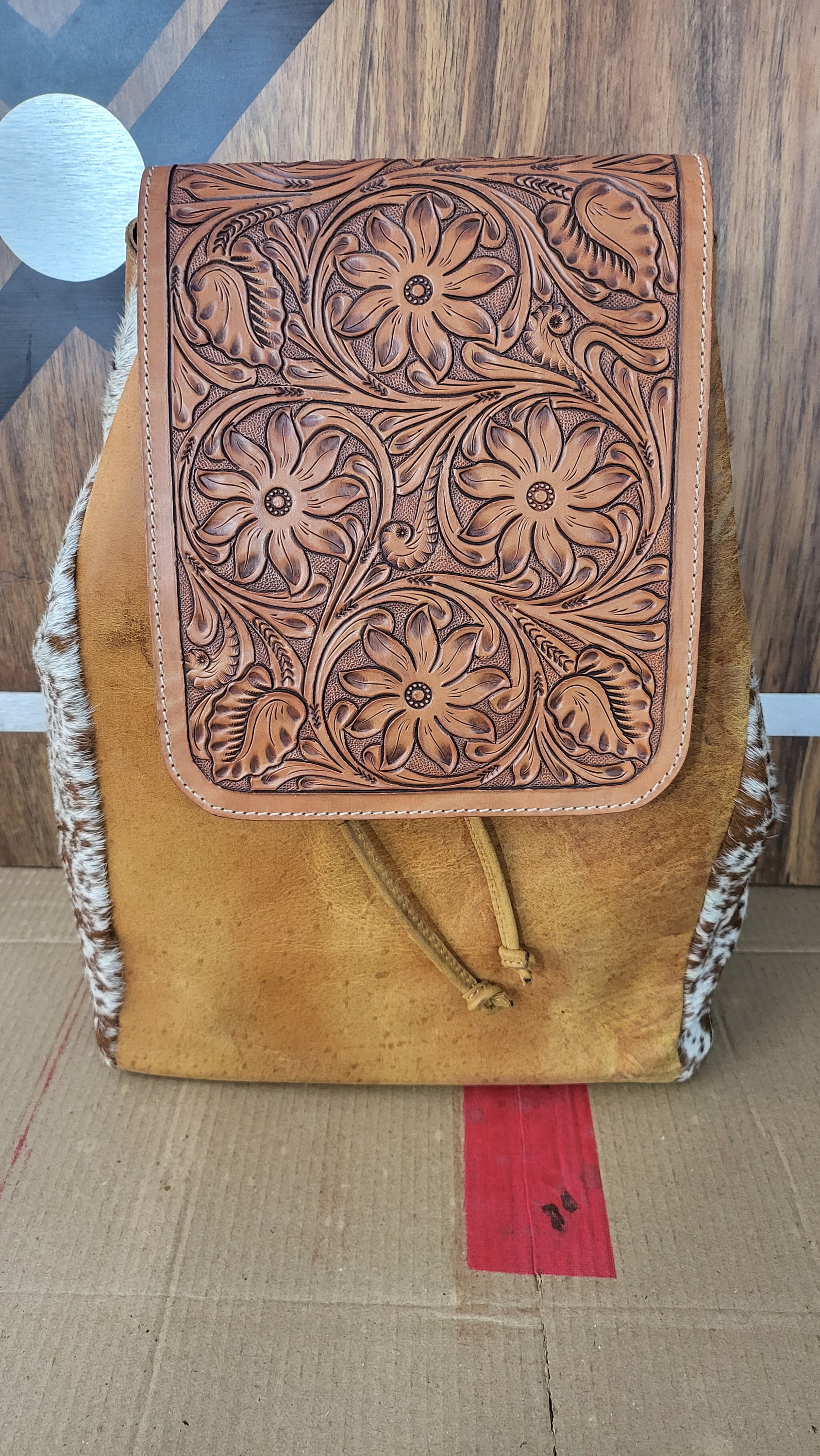Vintage 70's Tooled Leather Hippie/ Boho Purse - Shoulder Bags