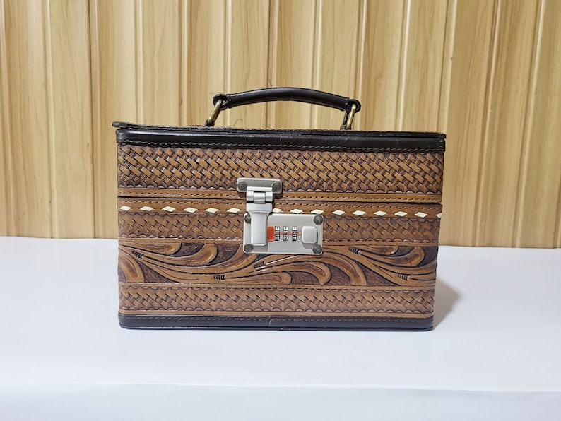 Large Jewelry Box, Jewelry Case, Leather Jewelry Box, Punchy, Tooled Leather Box, Western